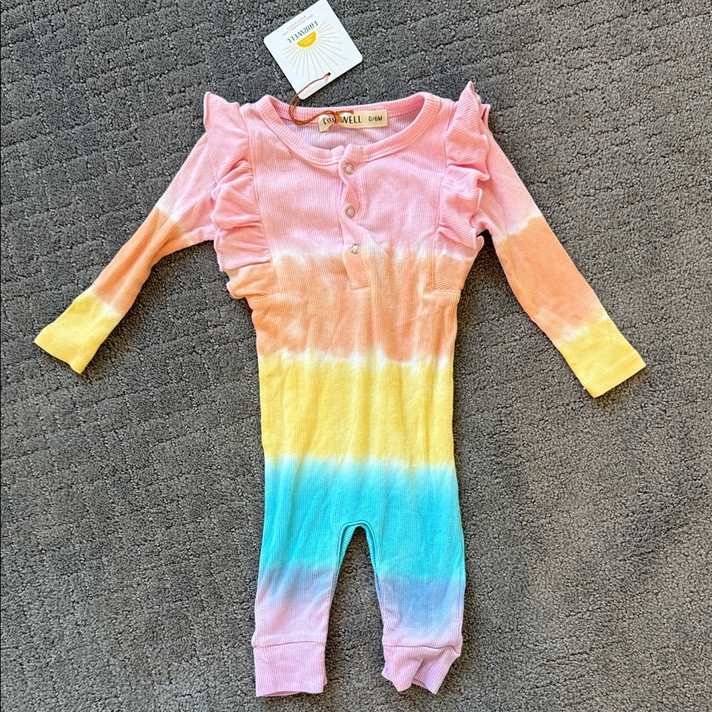 Fairwell Pink and Yellow Tie-Dye Kids One Piece